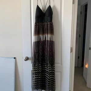 Leather top maxi dress